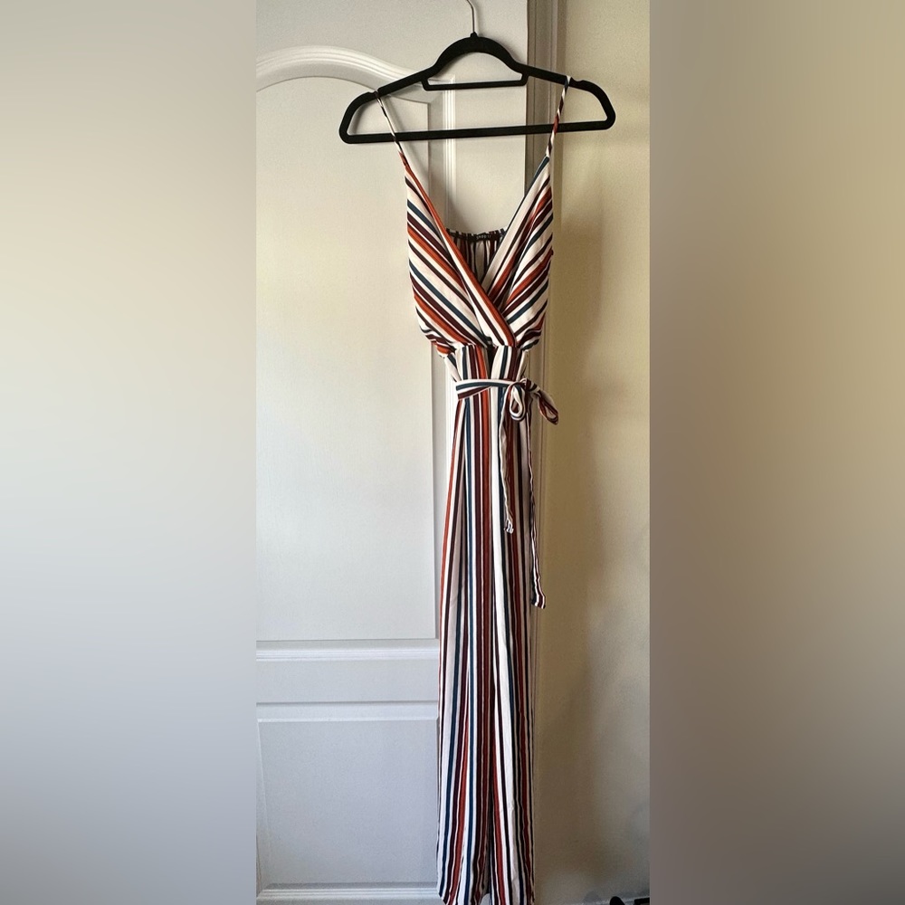 Shop17 Striped Belted Jumpsuit Size M
